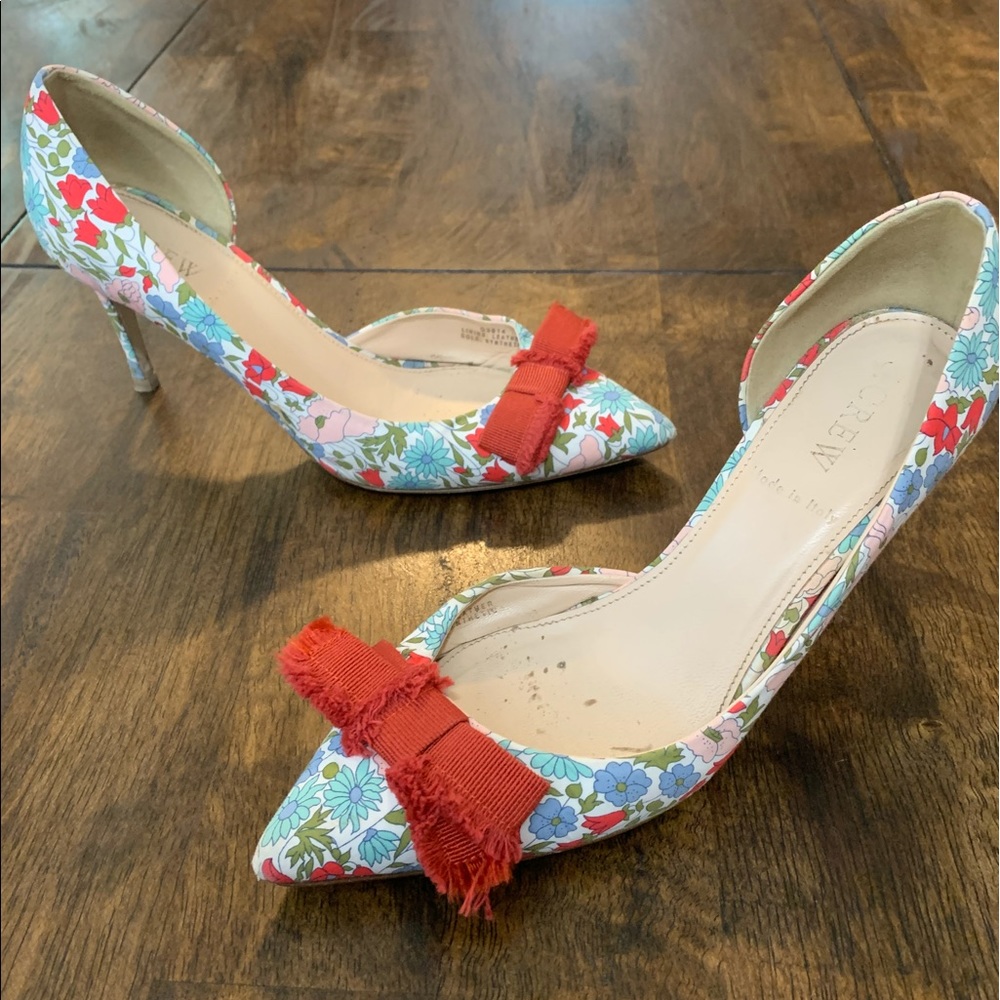 J Crew Womens Size 5.5 Floral Pointed Toe Heels